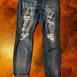 Refuge Dark‎ Blue Distressed Skinny Jeans